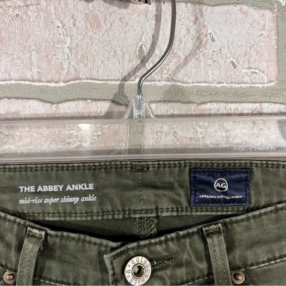 Ag The Abbey Ankle Midrise Super Skinny Ankle Jeans in Dark Olive Green Size 26 - Picture 10 of 11